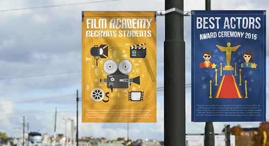 Banderolas publicitarias para farolas